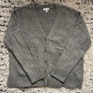 Ella Moss Heather Gray V-Neck Button Cardigan